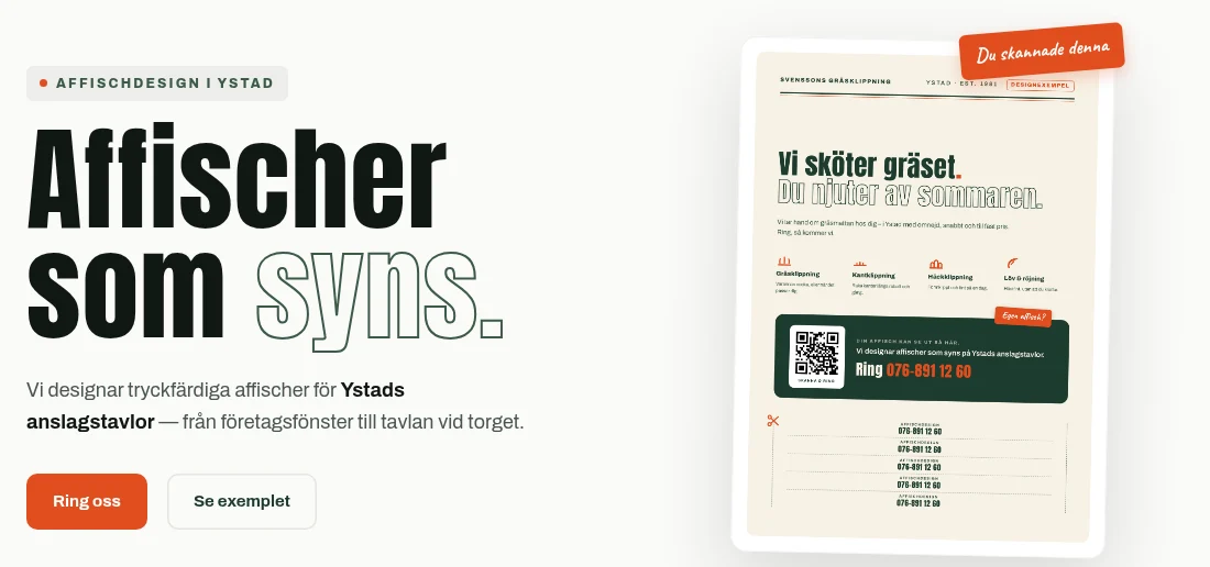 Skärmdump av Ystadaffischer